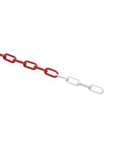 Long link chain red/white painted, 5mm, 30mts