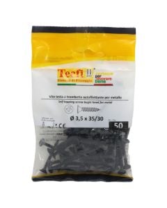 Cross type H bugle head twinfast screw black phosph., Ø 3,5x35mm, Bag 50