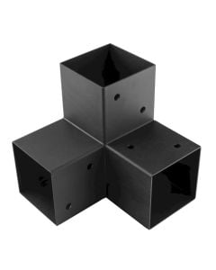 Lidhëz druri këndore e përforcuar, 102x206x202x2 mm, ngjyrë e zeze