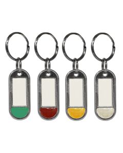 Nickel-plated metal key chain with ring, 5 pcs
