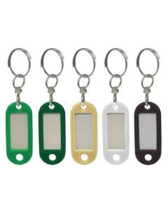 Plastic key chain with ring, 5 pcs