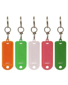 Plastic key chain with ring, 5 pcs