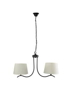 Pending lamp  E27 2X60W, METAL+FABRIC, BLACK+WHITE,black+white color,product size:79x25x37cm