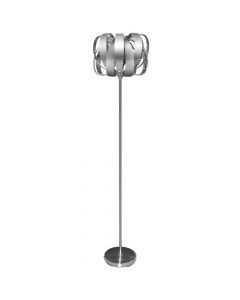 Floor lamp E27 1xMax 60W,bulb excluded.Chrome body,chrome shade D30cm,1.5m black cable with foot switch and plug.
