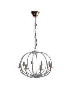 Pending lamp E14,8X40W, grey+copper color, bulb excluded