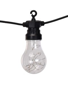 Lamp holder string, LED, plastic / copper, black color