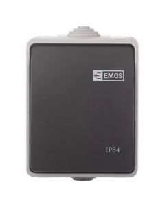 Celes Emos, 250 V¼/10 AX gri/e zeze, 1 buton, IP54