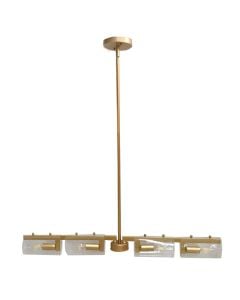 Hanging light E14-4x40 W, Iron frame, deep gold, white glass, L34.6 x W35 x H39, 230V