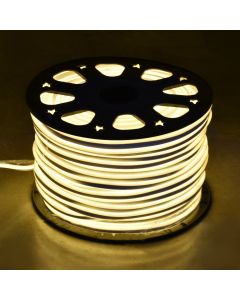 Tub ndricimi LED NEON, 120L / m, 1m / prerje, LED i ngrohtë i bardhë, madhësia e tubit 8x16 mm, 100m e gjatë, 230V, 50 copë Lidhës