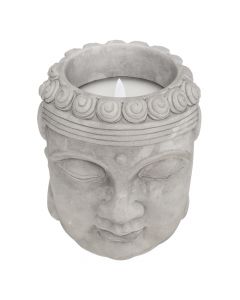 BUDDHA LED table lamp, L. 15 x P. 14 x H. 17 cm, cement material, gray color.