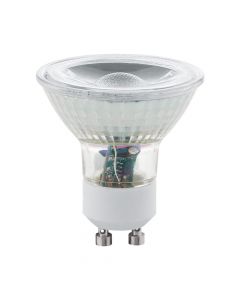 Led Eglo lamp, GU10, double pack, 5 watt led, 400 lumens, transparent, cob led "magnifying glass" lamp surface