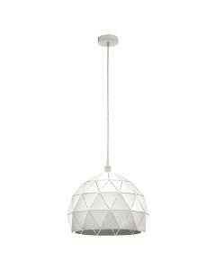 Ndricues Eglo. Ndricues I varur ªRoccaforteª , diametri 40 cm , I bardhe, metalik, me llampe 1xE27