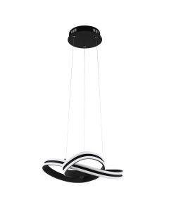 Lighting Eglo. Hanging light ªCorrederaª, 36 watts led, with warm light 3000K, Black, diameter 50 cm