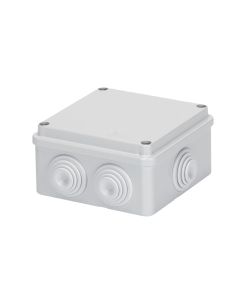Electrical distribution box, IP55, 100x100x50, plastic material.