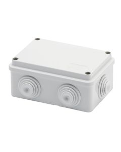 Electrical distribution box, IP55,120x80x50, plastic material.