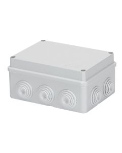 Electrical distribution box, 150x110x70, plastic material.