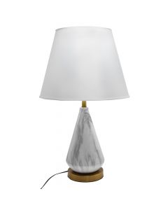 Table Lamp, ceramic/fabric, E27, white.