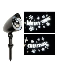 Projektor led "Merry Christmas', ndricim i bardhe i ftohte, largesi max 5m, 9x9x31 cm, perdorim i jashtem