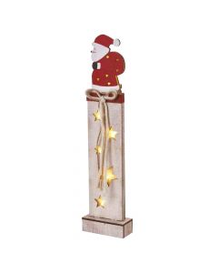 Dekor festiv Santa, 7 led ndricim i ngrohte, me bateri 2xAA, 11x46 cm, perdorim i brendshem