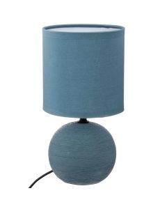 Table light, E14, H36cm x D13 cm, ceramic/fabric, blue.
