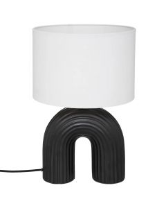 Table light, E27, H27cm x D40.5 cm, ceramic/fabric, black/white.