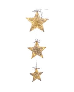 Xmas decoration, string of stars, led light, indoor use, L8.5xW25xH75 cm, white/warm white