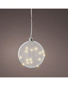 Xmas decoration, globe, Led light, D10 cm, Indoor use, transparent/classic warm