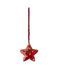 Dekor festiv yll, ndricim led, D20 cm, perdorim I brendshem, Krishtlindje e kuqe/klasike e ngrohtë