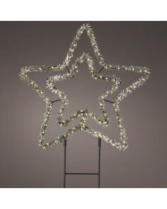 Xmas decoration, star, Led light, D58xL0.8 cm, outdoor use, green/warm white