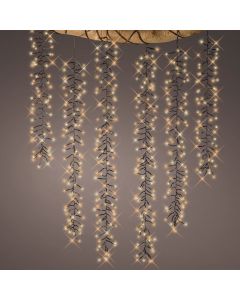 Leds connect tree cascade clus, L200 cm, outdoor use, black/warm white/classic warm