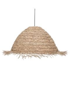 Hanging light SEAV, D56xH30 cm, E27, natural material/iron, beige