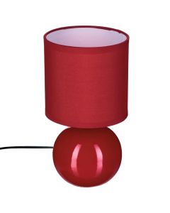 Table light, E14, H36cm x D13 cm, ceramic/fabric, red