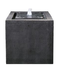 Shatërvan poliresinë "Forme kubi", 1 led, ndricim I ngrohte, me pompë uji, kabell 10m, L40xW40xH40 cm