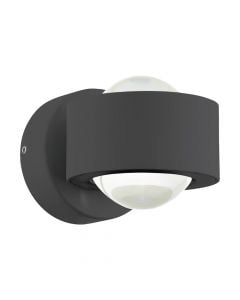Outdoor wall light,Eglo, Treviolo, 2xGU10, black, aluminium, 8.5x9 cm