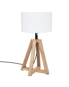 Table light, E27, H.59cm, wood, white hat