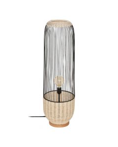 Floor light, E27, H.95cm, metal/natural straw