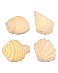 Shell lamp, battery operated, 17x12x12cm, white