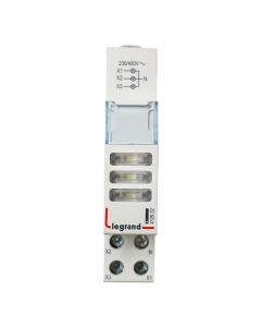LED Indicator , triple 230/400 V, 3 lamps colourless ,1 module
