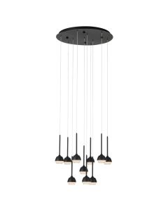 Hanging lamp, LED, D.58cm, metal, 10x4.5W, black