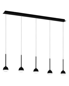 Hanging lamp, LED, D.100cm, metal, 5x4.5W, black