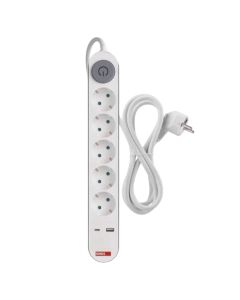 Zgjatues elektrik, 5 module + USB + Type-C, 3m, e