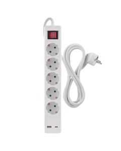 Zgjatues elektrik, 5 module + USB + Type-C, 3m, e