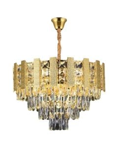 Ndricues I varur, 9xE14, D.60cm, metal/kristal, gold