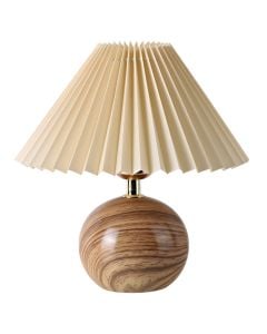 Table lamp, E27, 27x12cm, ceramic, wood imitation