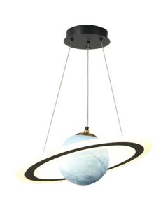 Pendant lamp for children, LED+E27, 80W, 6800lm, 3000-6400K, D.46+21cm, blue