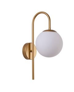 Wall lamp, E27, 40x15cm, metal/glass, gold