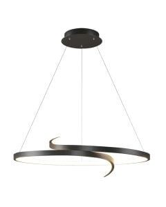 LED pendant light, 40W, 3000-6400K, 3300lm, D.60cm, aluminum, black