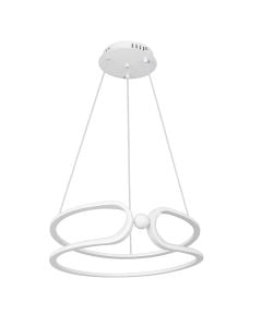 LED Pendant Light, 60W, 3000-6400K, 4900lm, D.47.5cm, H.11.2cm, aluminum, white