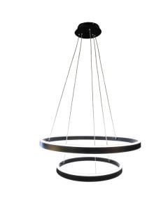 LED pendant light, 100W, 8500lm, D.40+60cm, aluminum, black