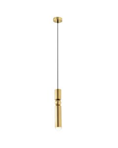 Pendant light, GU10, 6x35cm, metal/acrylic, gold